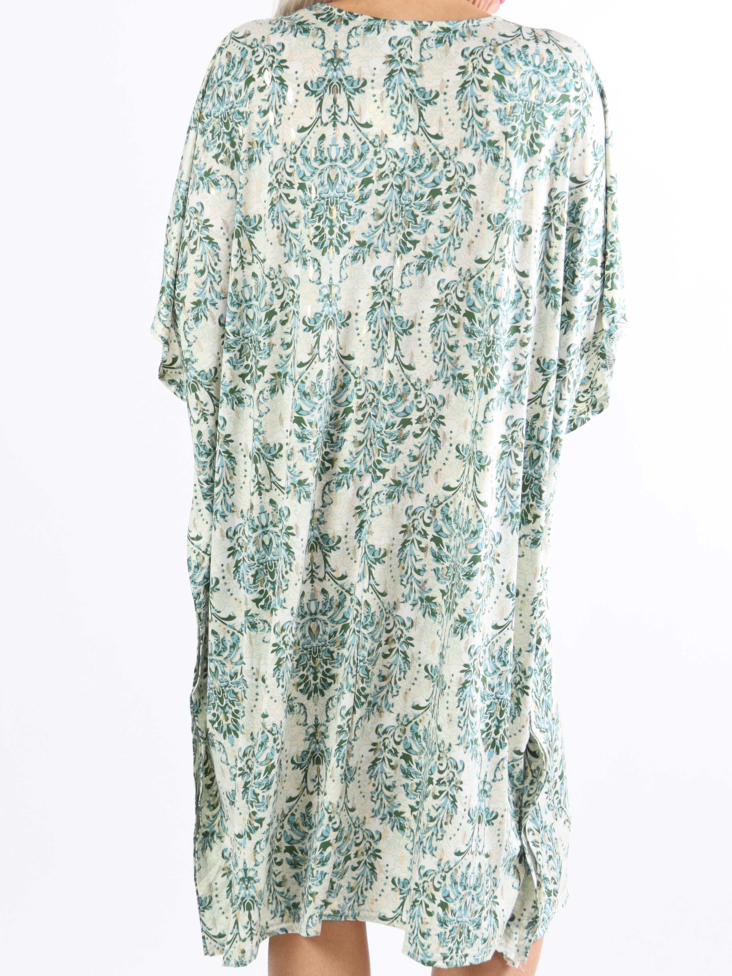 Azmina Royal - Elastisk plus size tunikakjole i loose fit